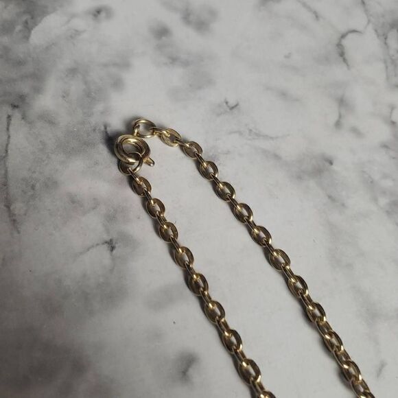 Vintage Gold Tone Brushed Smooth Textures Pendant Necklace - Picture 6 of 10